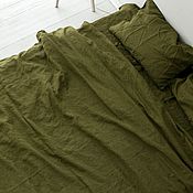 Для дома и интерьера handmade. Livemaster - original item A set of linen linen Juicy OLIVE/ Luxury linen linen. Handmade.
