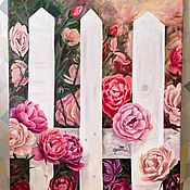 Картины и панно handmade. Livemaster - original item Freedom oil painting flowers peony-shaped roses. Handmade.