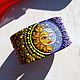 Женский кожаный браслет с росписью "Солнце и Луна", Браслет-манжета, Иркутск,  Фото №1
