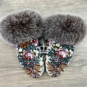 Аксессуары handmade. Livemaster - original item Gift mittens with fur. Handmade.