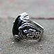 Ring male with black agate Knight. 925 sterling silver, Rings, Moscow,  Фото №1