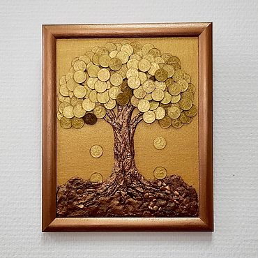 дерево денежное из монет картина