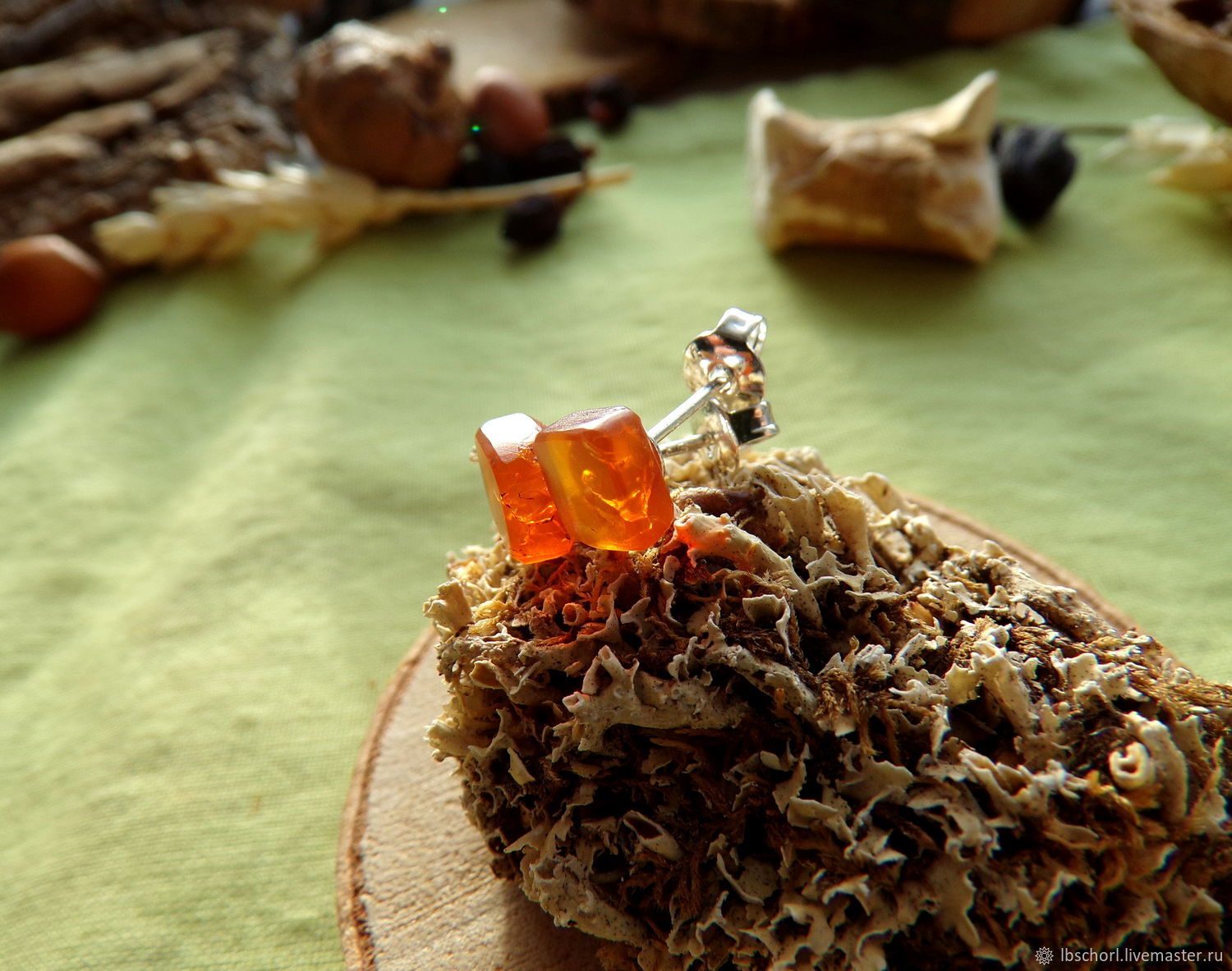 Poussettes with fire opal, Stud earrings, Ekaterinburg,  Фото №1
