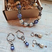 Украшения handmade. Livemaster - original item Jewelry set with pearls. Handmade.