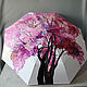 Umbrella folding machine with painting ' Blooming tree'. Umbrellas. UmbrellaFineArt. My Livemaster. Фото №4