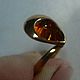 Ring 'drop' amber 925 silver gilding, Rings, Ekaterinburg,  Фото №1