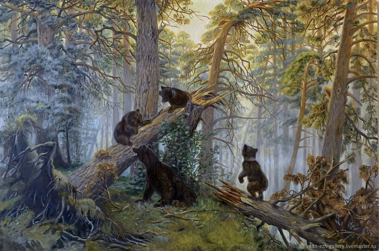 И. Шишкин, к. Савицкий. «Утро в Сосновом лесу». 1889 Г.