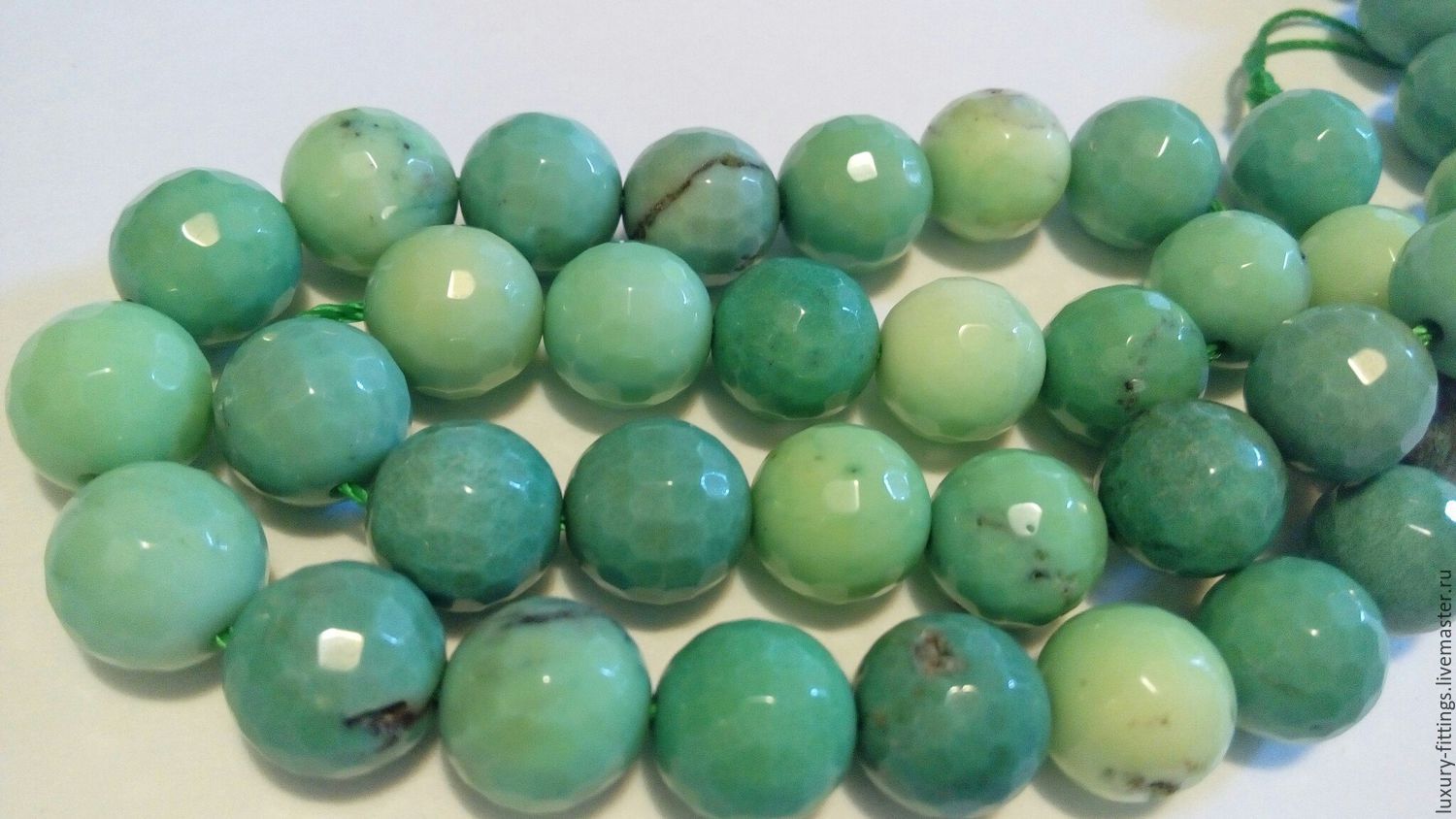 Chrysoprase faceted bead, 10 mm. ball, Beads1, Moscow,  Фото №1