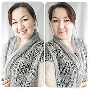 Shawl Knitted wool Taiga, delicate, warm scarf, wool scarf