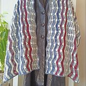 Комплект Бусы и серьги «Ультрамарин» с текстильными бусинами