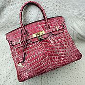 Сумки и аксессуары handmade. Livemaster - original item Classic bag made of genuine crocodile leather in bright red color. Handmade.