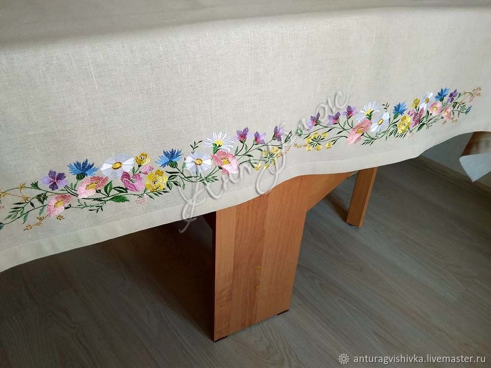 Скатерть на свадьбу Скатерть с вышивкой 5126 Полевой букет2 в интернет ...