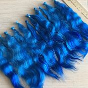 Материалы для творчества handmade. Livemaster - original item Natural hair for dolls (Bright blue). Handmade.
