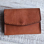 Сумки и аксессуары handmade. Livemaster - original item Small dark Brown leather wallet. Handmade.