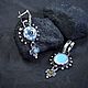 Серьги с бирюзой и керамикой. Серьги классические. ЖуЖа_jewelry. Ярмарка Мастеров.  Фото №5