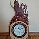 Большие часы из дерева Волк, Часы классические, Орск,  Фото №1