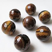 Материалы для творчества handmade. Livemaster - original item Tiger eye 18 mm, cut ball, natural stone beads. Handmade.