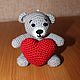 Knitted toy Bear with a heart, Stuffed Toys, St. Petersburg,  Фото №1