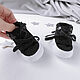 Order Booties sneakers for girls, black. 0-3 months. babyshop. Livemaster. . Gift for newborn Фото №3