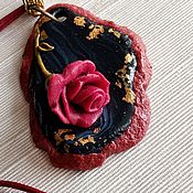 Украшения handmade. Livemaster - original item Pendant: rose on black.. Handmade.