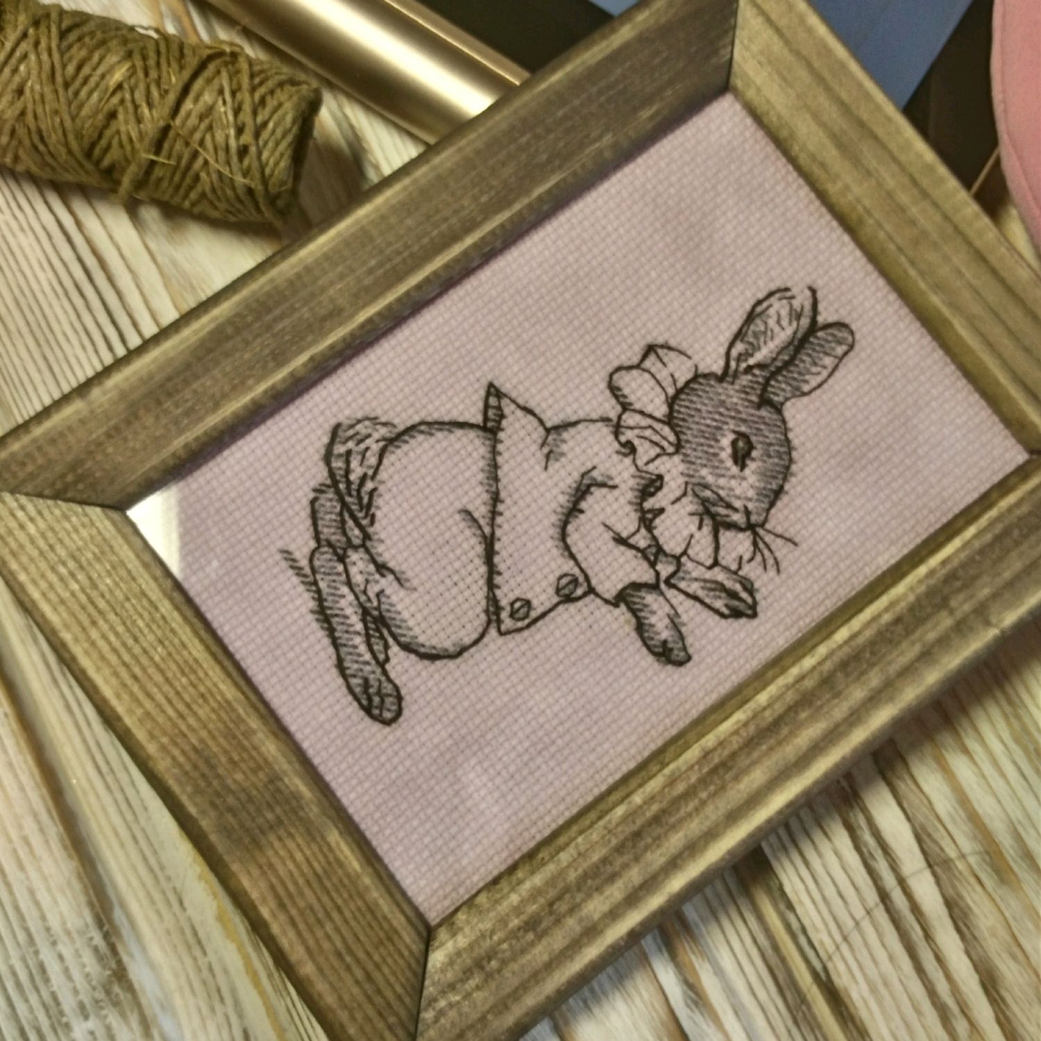Набор для вышивания крестиком Кролик на пикнике НВ-128, МП Студия