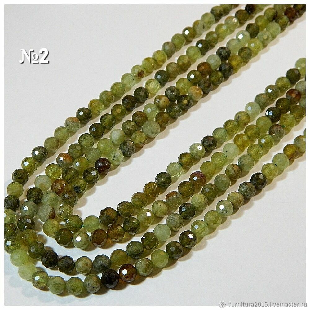 Garnet green with a cut (Canada). 10 pieces, Beads1, Saratov,  Фото №1