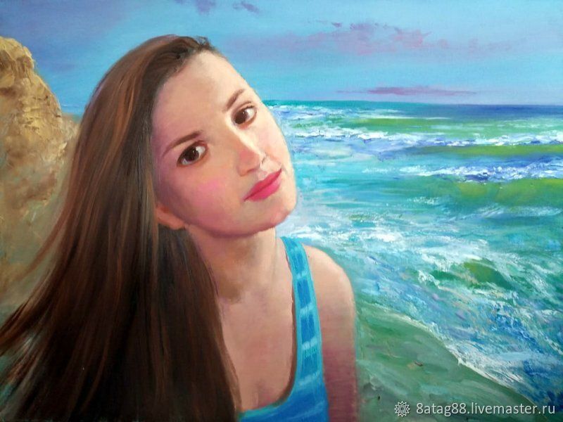 Elena marini. Портрет на море. Портрет на фоне моря. Портрет на фоне моря живопись. Женский портрет на фоне моря.