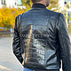 Crocodile and lamb leather jacket. Mens outerwear. exotiqpython. My Livemaster. Фото №5