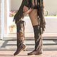 ROSA - Handmade Women's embroidered boots - Italy. High Boots. Febe-handmade. My Livemaster. Фото №4
