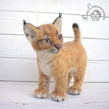 CARACAL Needle Felted Collectible Realistic Animals Handmade -  Norway