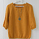 Mustard blouse made of 100% linen. Blouses. etnoart. Online shopping on My Livemaster.  Фото №2