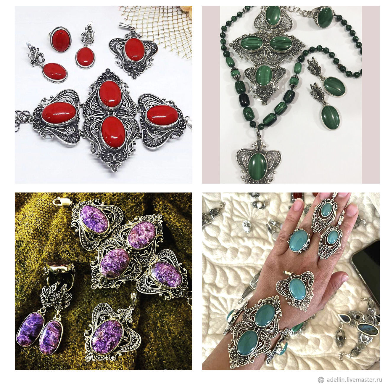 Комплект из серебра с бирюзой купить в интернет-магазине Ярмарка ...