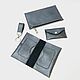 A set of genuine leather accessories in silver color, Organizer, Armavir,  Фото №1