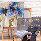 Картины и панно handmade. Livemaster - original item Master class: abstraction with a palette knife with a pot. Handmade.