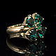 Золотое кольцо "Клевер" с изумрудами. Кольца. Darshain JEWELRY. Ярмарка Мастеров.  Фото №5