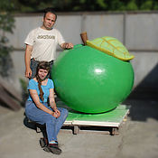 Дизайн и реклама handmade. Livemaster - original item Big green Apple (1,20 X 1,20 m) - Park sculpture foam. Handmade.