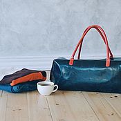 Сумки и аксессуары handmade. Livemaster - original item Travel and sports bag made of genuine leather. Handmade.