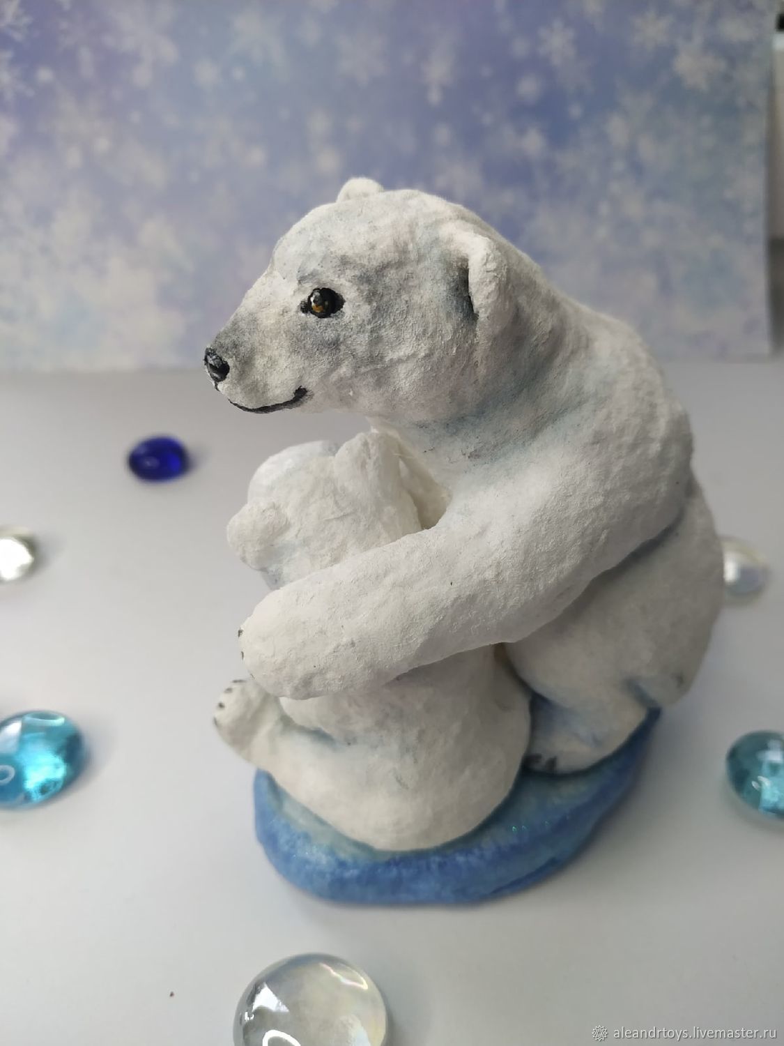 Ватная ёлочная игрушка "Белые медведи" купить в интернет-магазине ...