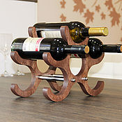 Для дома и интерьера handmade. Livemaster - original item Natural wood shelf for 6 bottles of wine. Handmade.
