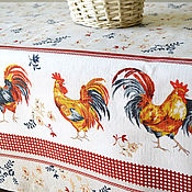 Для дома и интерьера handmade. Livemaster - original item TABLECLOTHS: Tablecloth Roosters. Handmade.