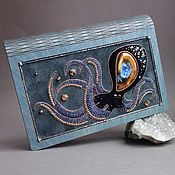 Сумки и аксессуары handmade. Livemaster - original item Handbag OCTOPUS suede, beads, swarovski, wood, ceramic. Handmade.