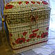 Wicker basket for linen with red poppies, Bags, Moscow,  Фото №1