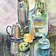 Order Watercolor. Painting watercolor. Still life with bottles and pepper. ArtShipilina. Livemaster. . Pictures Фото №3