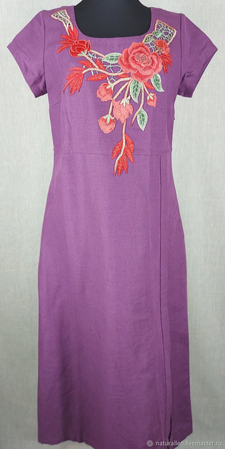 Платье льняное Аппликация (в ассортименте) купить в интернет-магазине ...