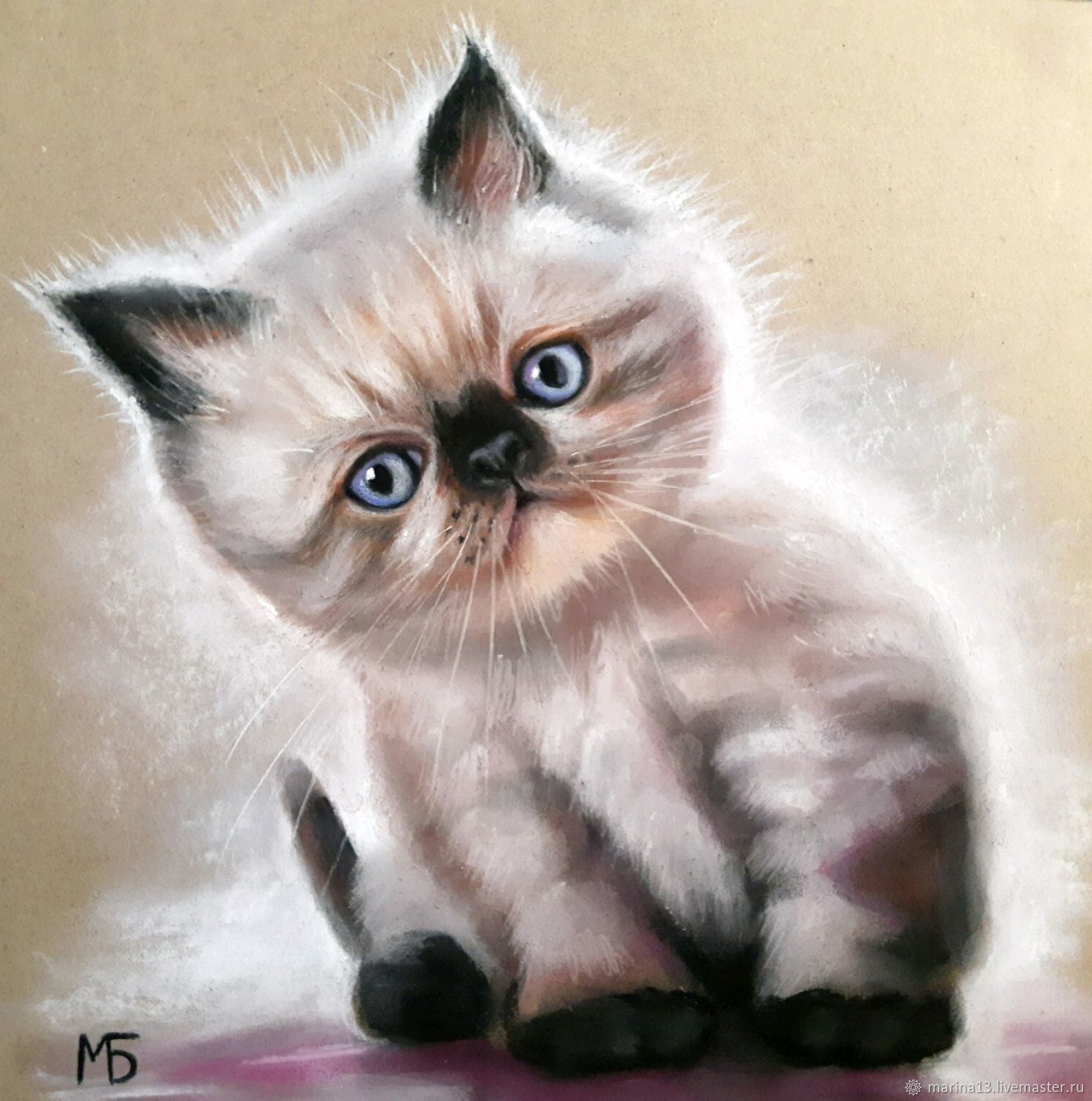 Картина с котёнком "Пушистое чудо". Картина котёнок, кошки купить в ...