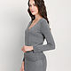 Woman V-neck cashmere jumper, grey melange sweater. Jumpers. BerKnitwear. Online shopping on My Livemaster.  Фото №2