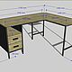 Стол письменный угловой, массив дуба. Столы. EasyLOFT. Интернет-магазин Ярмарка Мастеров.  Фото №2