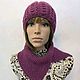The set is knitted in cranberry color. Headwear Sets. Cozy corner (nadejdamoshkina). My Livemaster. Фото №6