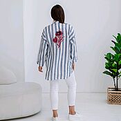 Одежда handmade. Livemaster - original item Linen tunic Shirt with embroidery 