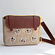 Leather bag for women over the shoulder brown. Embroidered bag, Crossbody bag, Pskov,  Фото №1